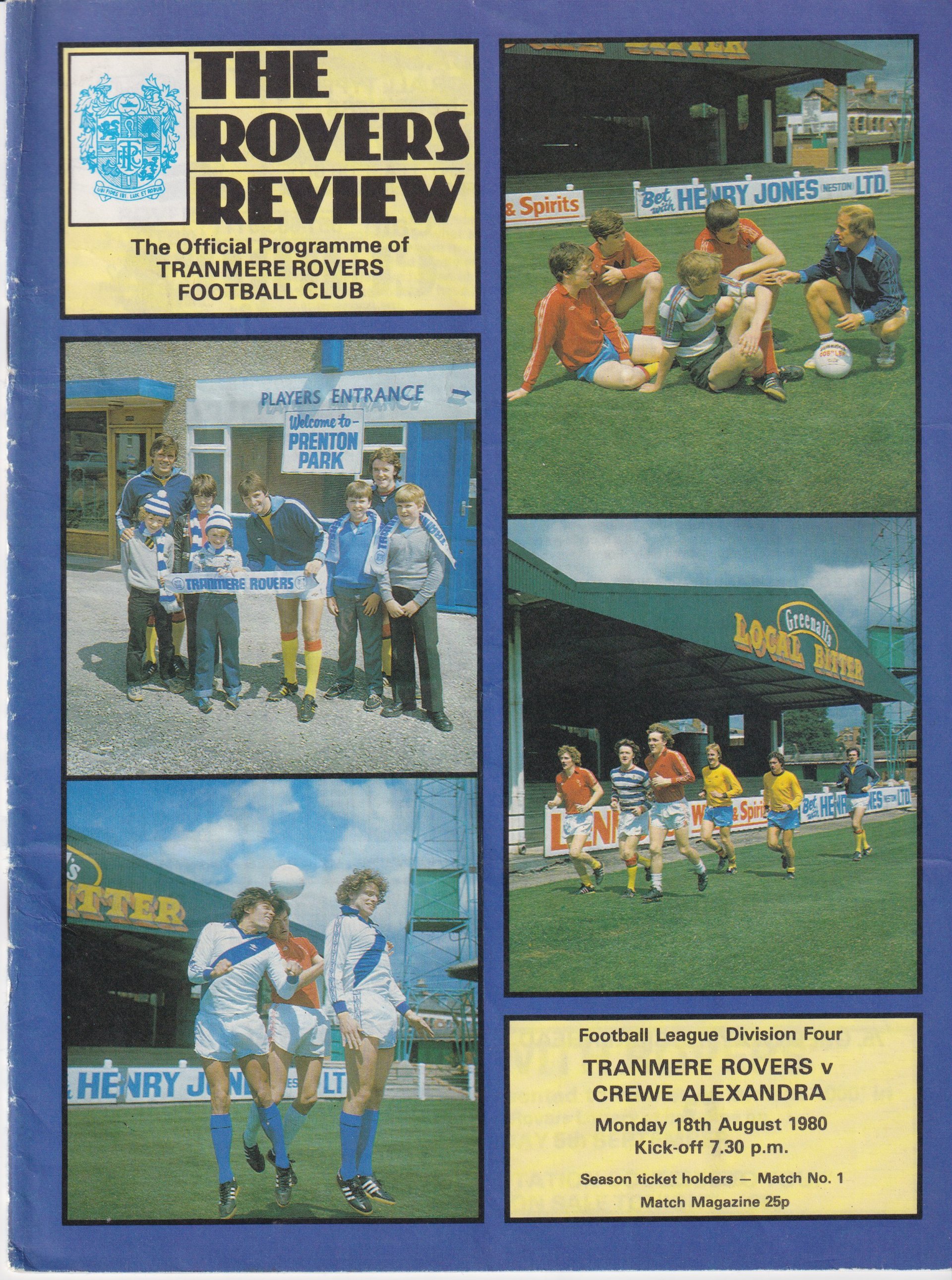 Tranmere Rovers v Crewe Alexandra match programme